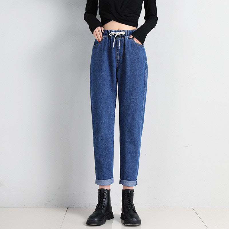 ComfyFit High-Waist Drawstring Jeans