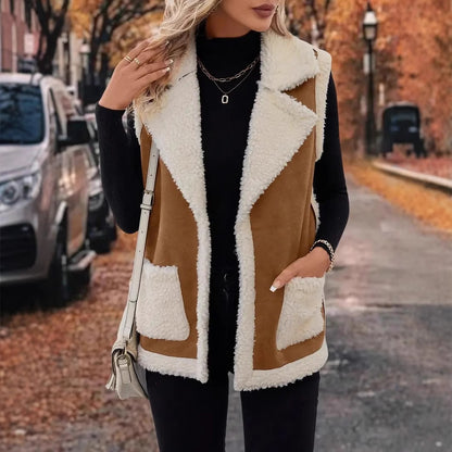 Shearling-Style Sleeveless Vest