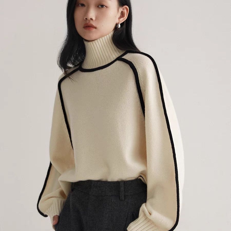 Cozy Half Turtleneck Loose Knit Sweater