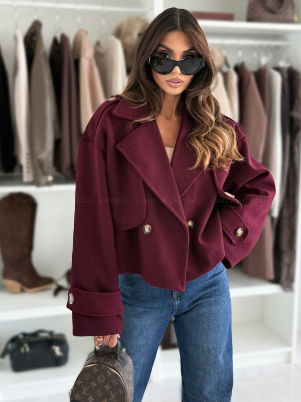 Solid Color Short Woolen Coat