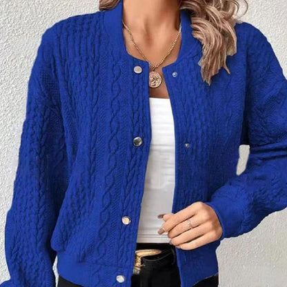 Textured Knit Button Jacket