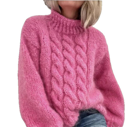 Chunky Turtleneck Cable Knit Sweater