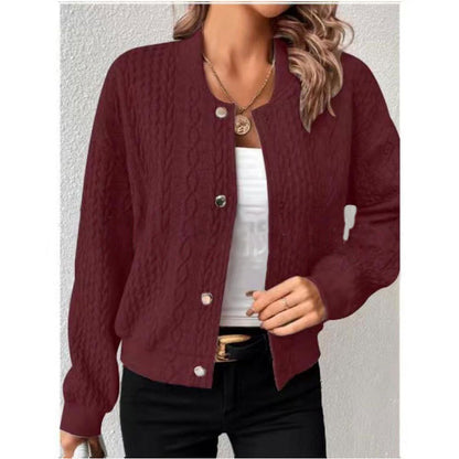 Textured Knit Button Jacket