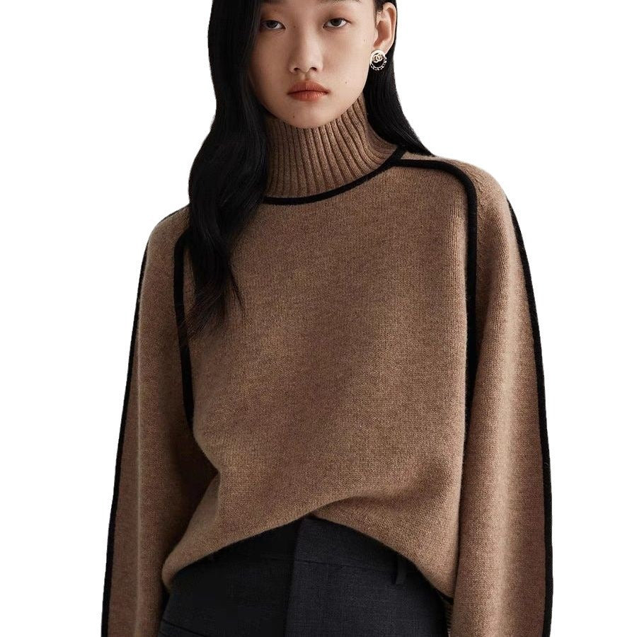 Cozy Half Turtleneck Loose Knit Sweater