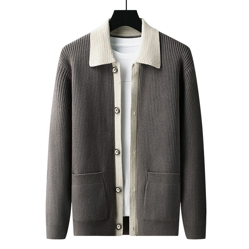 Kardigan z kontrastowym kołnierzykiem