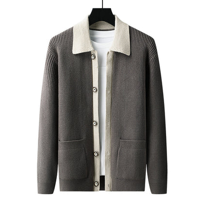 Kardigan z kontrastowym kołnierzykiem