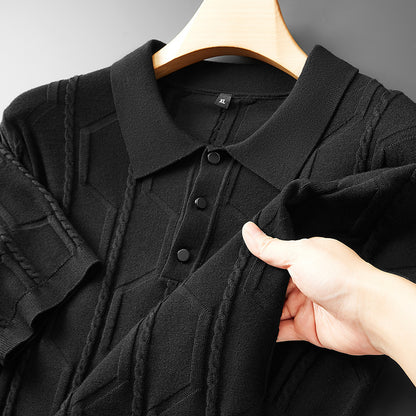 Moda Elite | Koszulka polo z dzianiny żakardowej