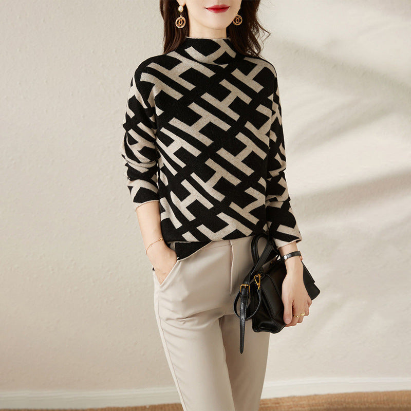 Elegant Jacquard Sweater