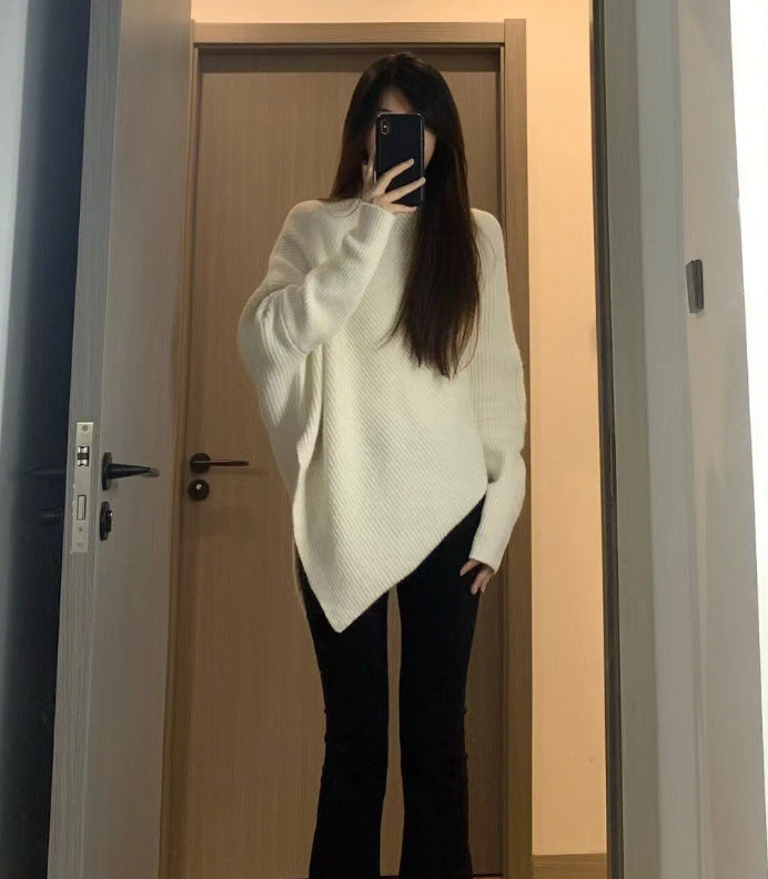 Modern Irregular Turtleneck Sweater