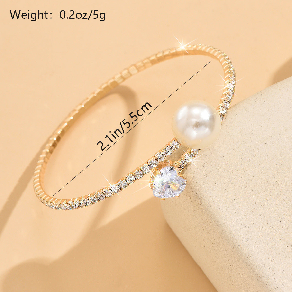 Pearl Diamond Elastic Bracelet