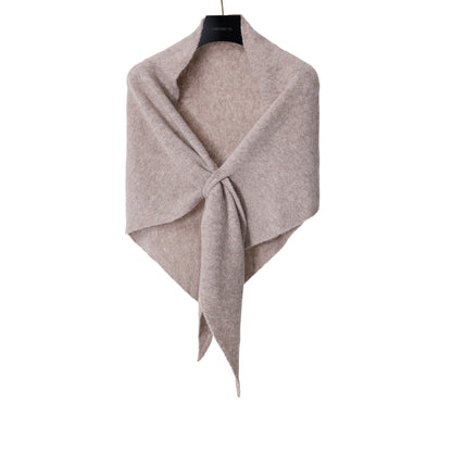 Winter Solid Knit Triangle Shawl