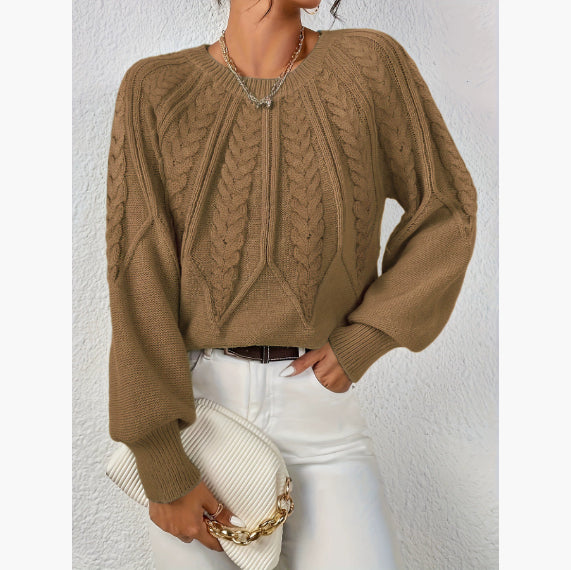Retro Cable-Knit Pullover Sweater