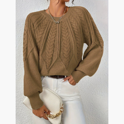 Retro Cable-Knit Pullover Sweater