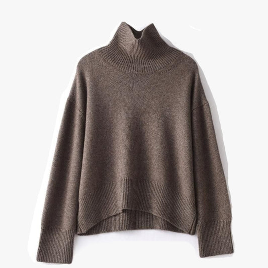 Minimalist Thick Wool Turtleneck Sweater