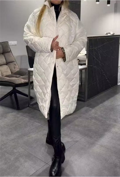 Glossy Rhombus Padded Down Jacket