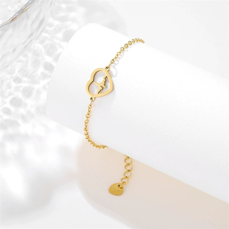 Heartbeat Heart Charm Bracelet
