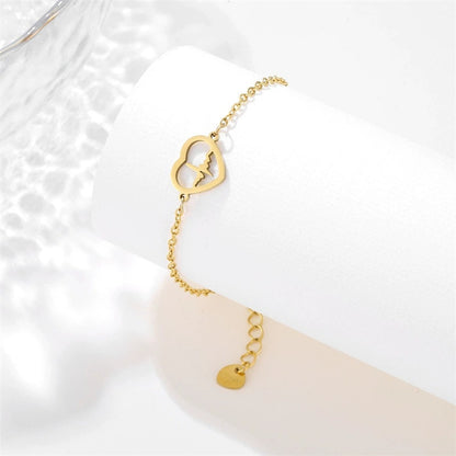 Heartbeat Heart Charm Bracelet