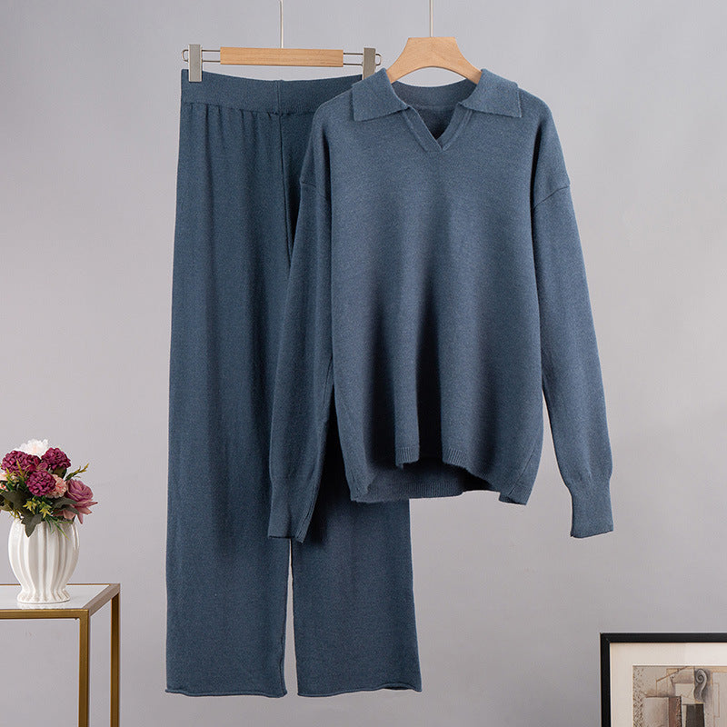 Knitted Two-Piece Pullover Outfit