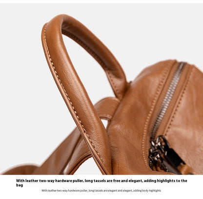 Minimalist Leather Casual Backpack