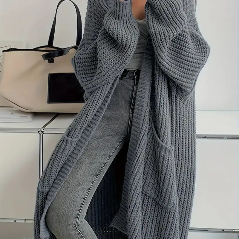 Long-Sleeved Knit Sweater Cardigan