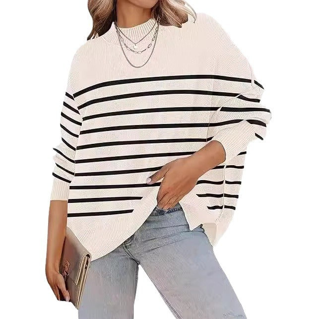 Loose Fit Striped Knit Sweater