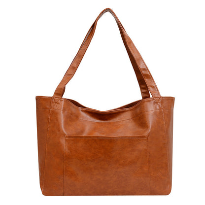 VintageWax Leather Large Tote Bag