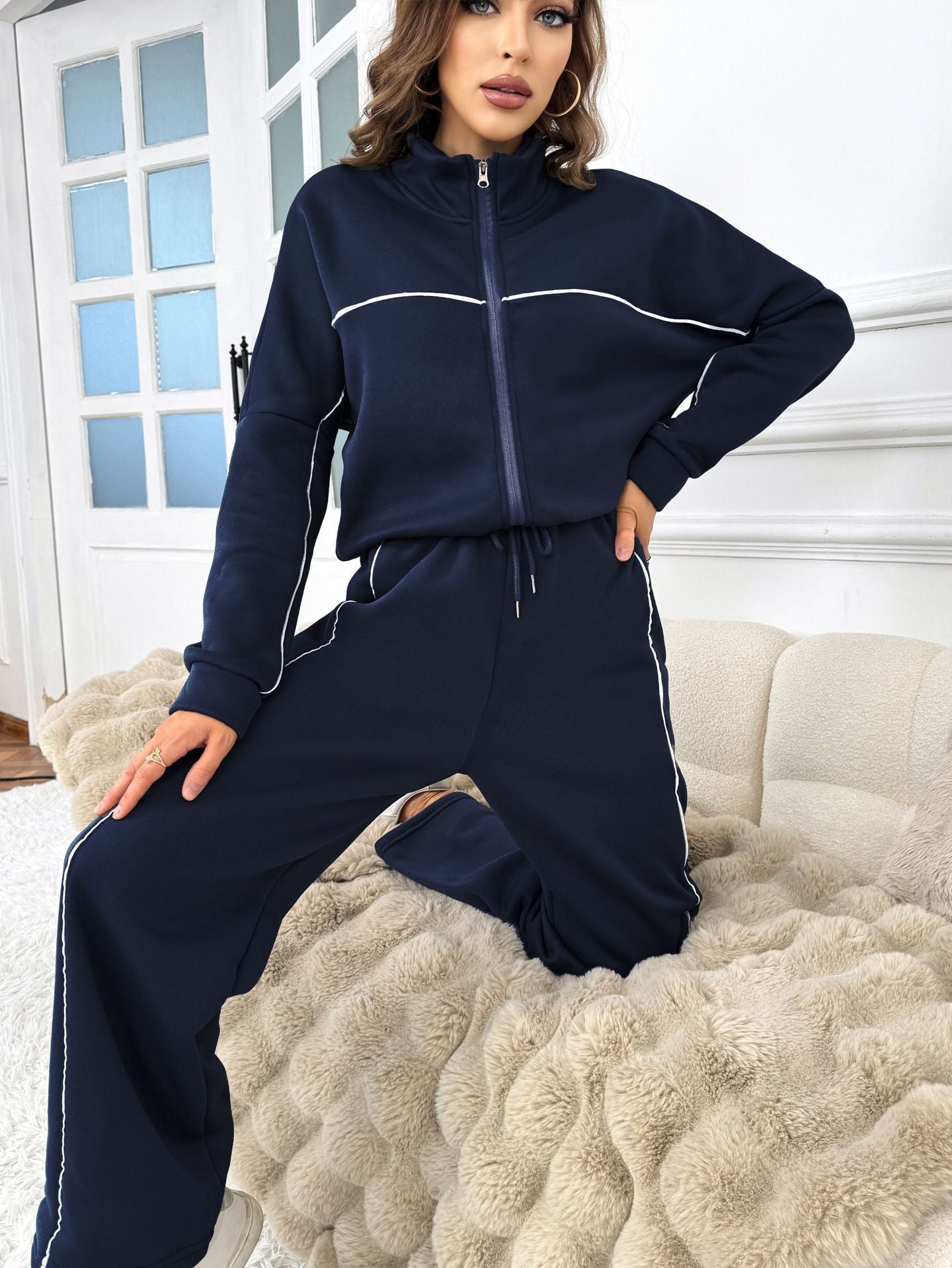 Women's Half Turtleneck Knit Set