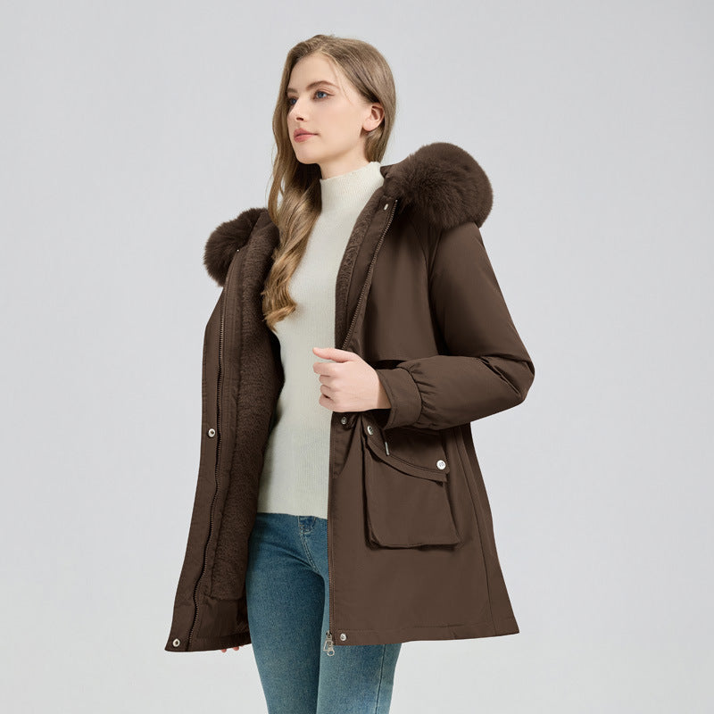 Fur-Lined Hooded Winter Parka