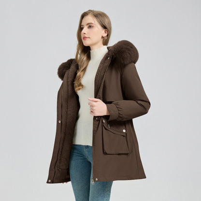 Fur-Lined Hooded Winter Parka