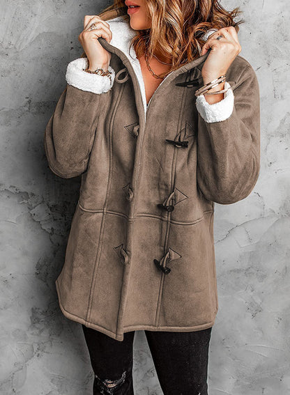 Faux Shearling Toggle Winter Coat