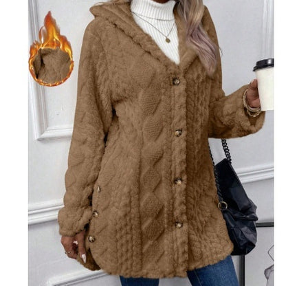 Solid Color Hooded Winter Jacket