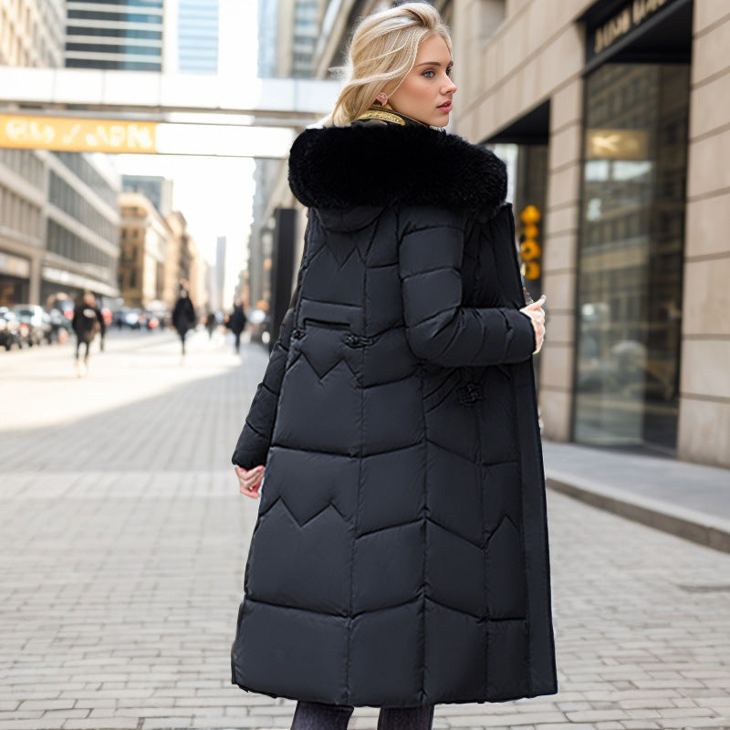 Thick Fur Collar Winter Long Coat