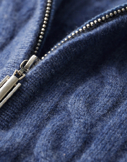 Sweter z miękkiej wełny kaszmirowej ze stójką