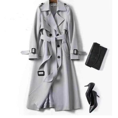 Double-Breasted Belted Trench Coat