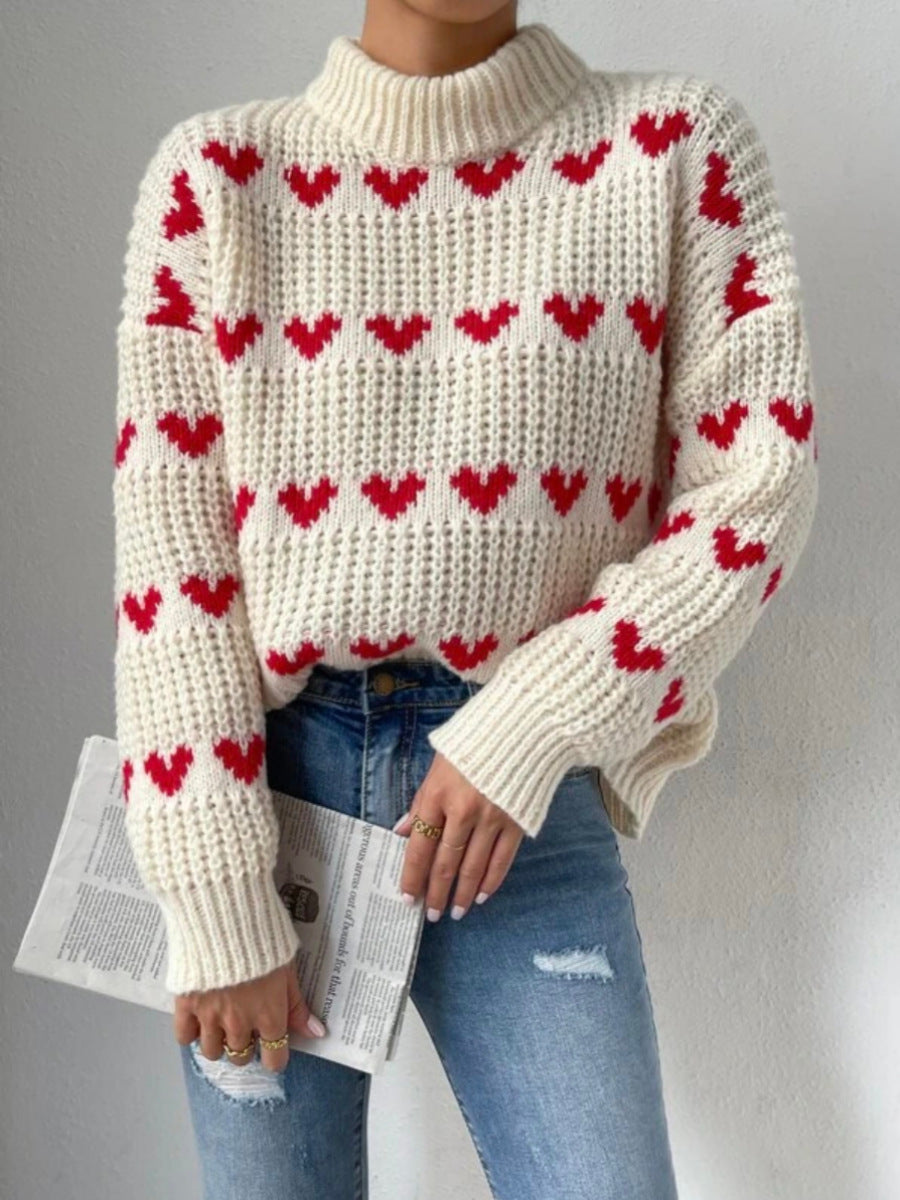 Chunky Heart Knit Sweater
