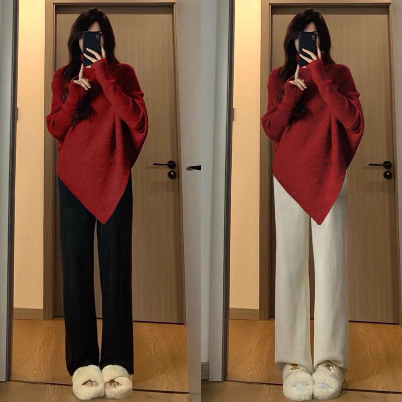 Modern Irregular Turtleneck Sweater