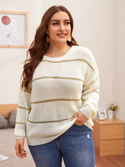 Casual Loose Knit Stripe Sweater