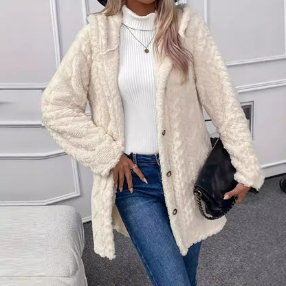 Solid Color Hooded Winter Jacket