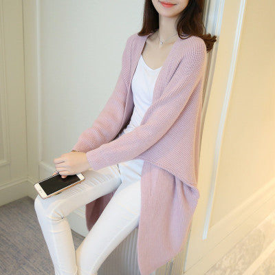 Cozy Mid-Length Knit Cardigan Sweater