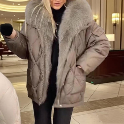 Mid-Length Hooded Cotton Coat
