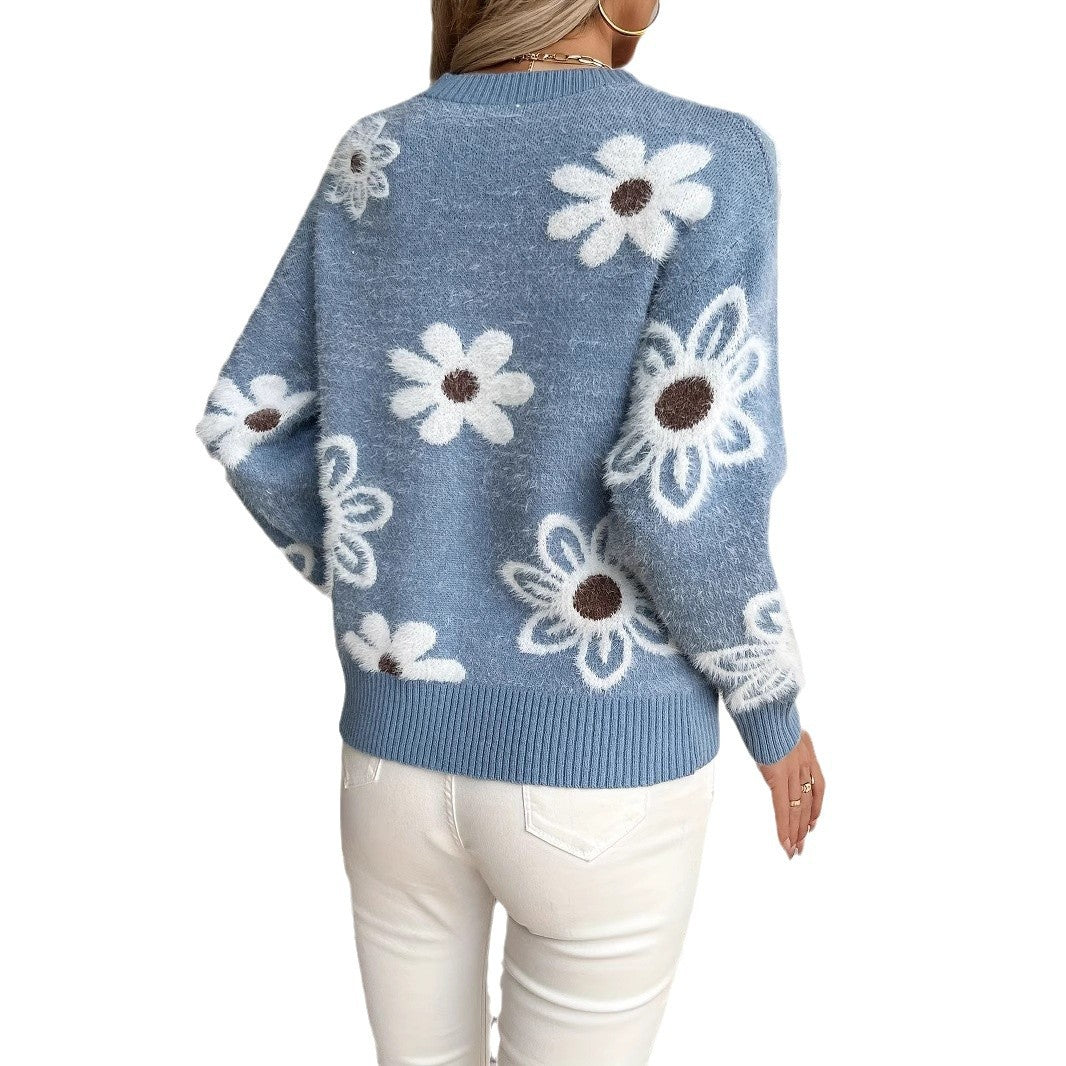 Floral Knit Statement Sweater