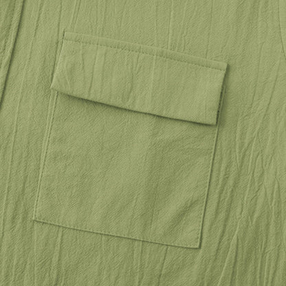 Moda Elite | Luźna lniana koszula z krótkim rękawem