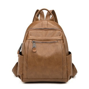 Minimalist Leather Casual Backpack