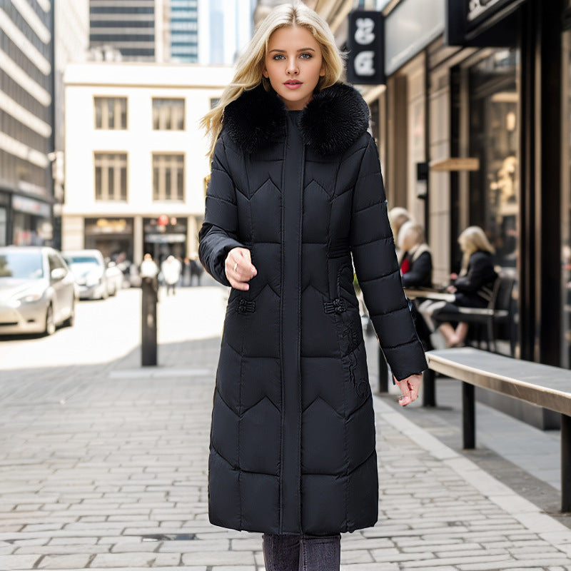 Thick Fur Collar Winter Long Coat