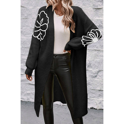 Floral Embroidered Knit Cardigan