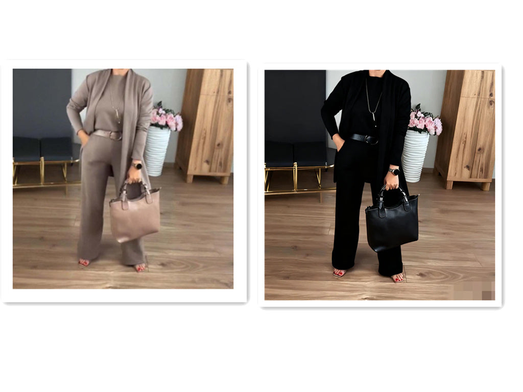 Belted Long Sleeve Top & Pants Set