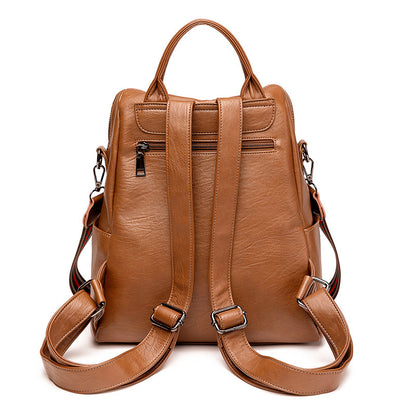 Minimalist Leather Casual Backpack