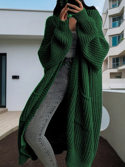 Long-Sleeved Knit Sweater Cardigan
