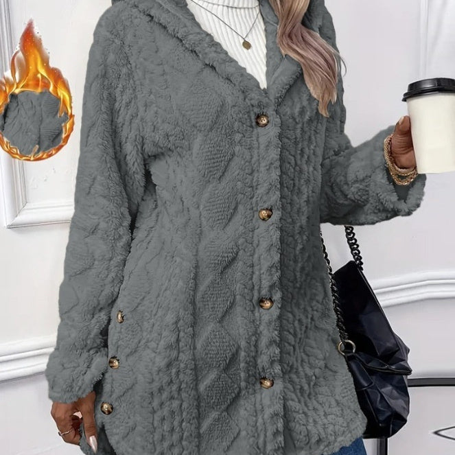 Solid Color Hooded Winter Jacket