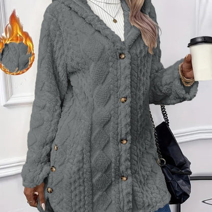 Solid Color Hooded Winter Jacket